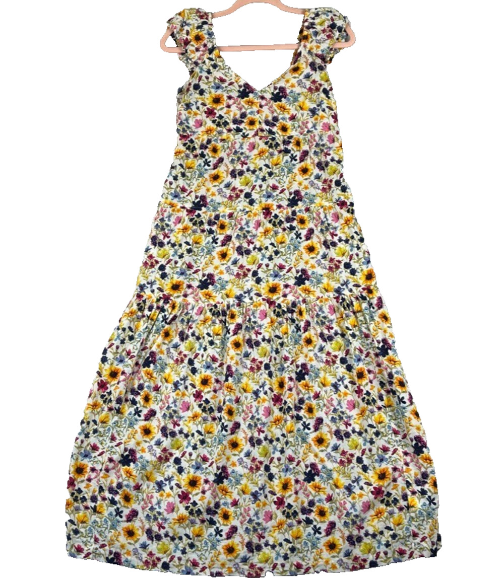 Old Navy Sleeveless Tiered Maxi Dress Womens XS Floral Boho Summer